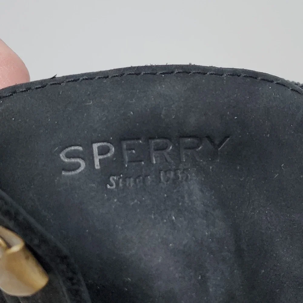 Sperry Duck Boots 9.5 Women Saltwater Black Buckle Waterproof STS83220 Rain Snow